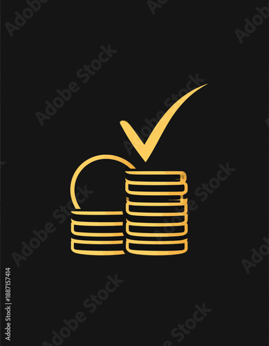 Financial Approval Golden Stack Symbolizing Investment Success and Monetary Confirmation