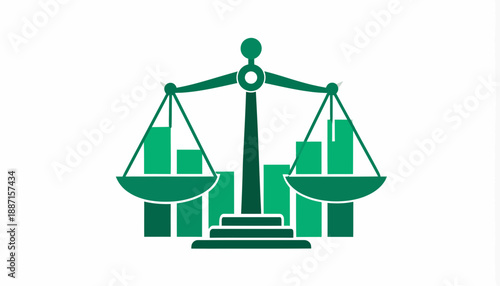 Financial Equilibrium Scales Representing Balanced Growth With Bar Charts