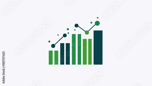 Financial Growth Presentation Shows Upward Trending Bar Chart and Success Trajectory