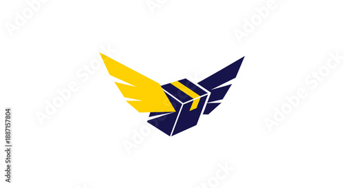Flying Delivery Service Logo: Swift, Modern Design for Fast Package Shipping Solutions
