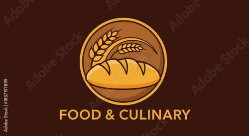 Fresh Baked Bread Logo Design With Wheat Inside Of Circle Shape For Food Brands