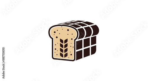 Fresh Loaf Of Bread With Wheat Icon For Bakery, Food, And Healthy Diet Branding