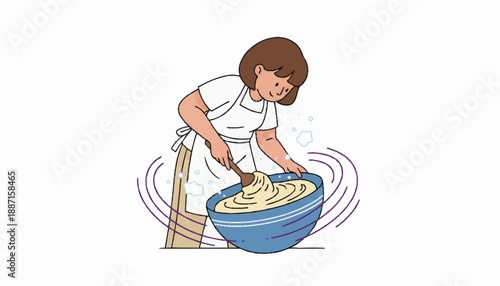 Baker Mixing Dough