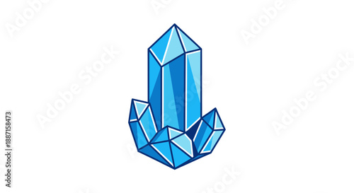 Geometric Crystal Illustration Depicting Beauty, Light, And Mysticism on a White Background