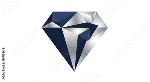 Geometric Diamond Illustration: A Pristine Gemstone Symbolizing Elegance and Value