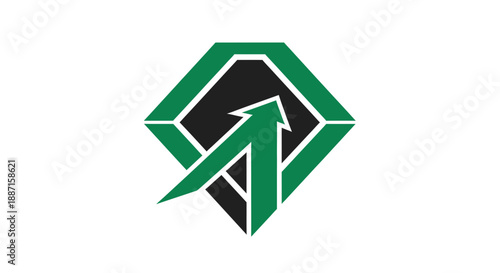Free Download Geometric Diamond With Ascending Arrow Representing Business Growth and Progress - GFXLoad