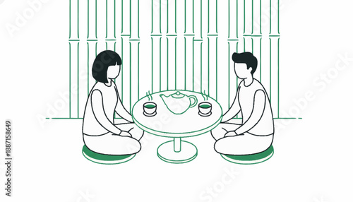 Couple having tea together