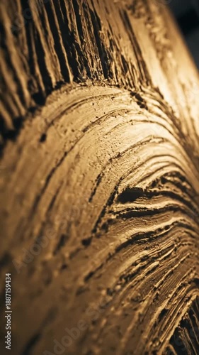 Dynamic Organic Plaster Wave Pattern Abstract Architectural Interior Design Element