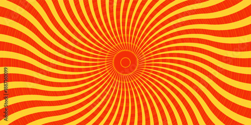 Orange gradient ray burst background vector design