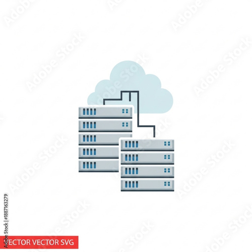 Cloud computing servers with data storage and network connections