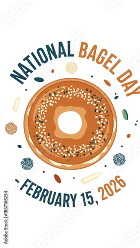 Celebrate National Bagel Day on February 15 with a delicious sesame seed bagel
