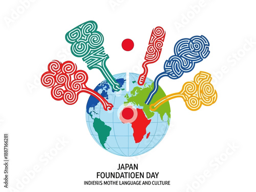 Vibrant global connections celebrating Japan Foundation Day with colorful swirls