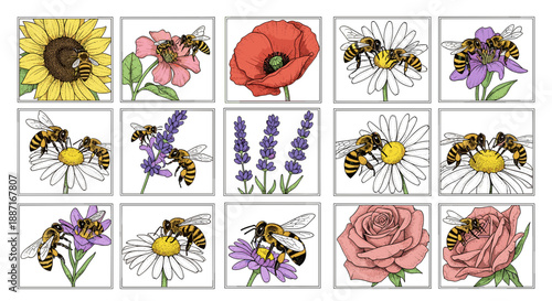 Collection of various flowers including sunflowers roses and lavender