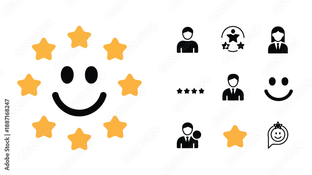 Fototapeta premium Customer Satisfaction Icon Set