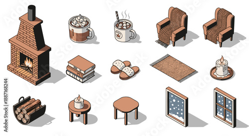 Collection of miniature furniture and accessories for dollhouse decor