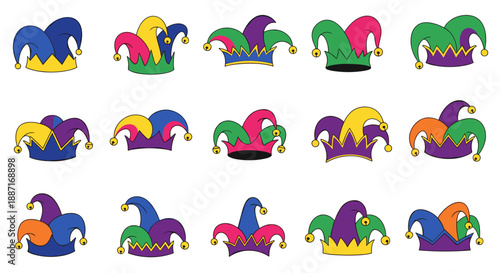 Colorful cartoon horses set with playful and whimsical designs