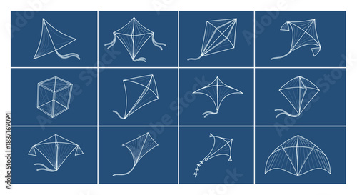 Collection of various architectural wireframe models and sketches