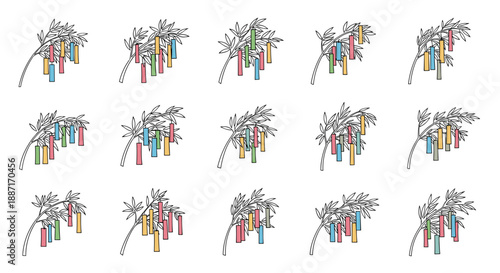 Colorful birthday candles with sparklers and festive decorations