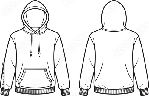 Black and white line of a hoodie sweatshirt clothing fashion line black and white