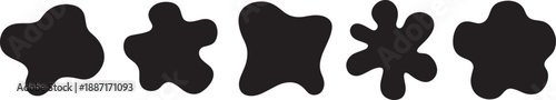Black blob shapes on white background blobs abstract