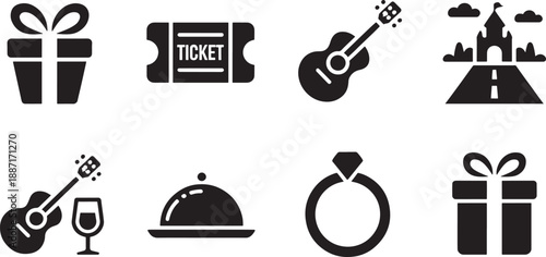 Black on white background gift ticket