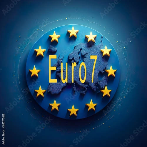 Illustration saying Euro7, which is the regulation on exhaust emission limits for road vehicles and battery durability. 