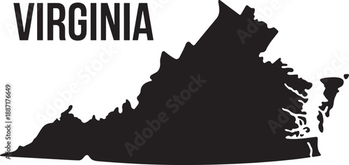 Virginia map silhouette state black