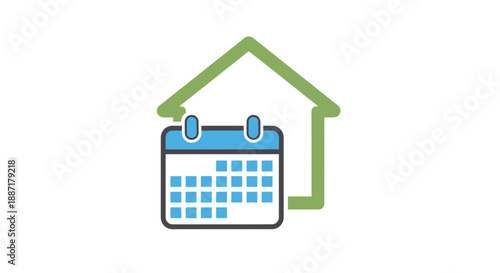 Calendar and House Icon - Home Planning and Scheduling Concept