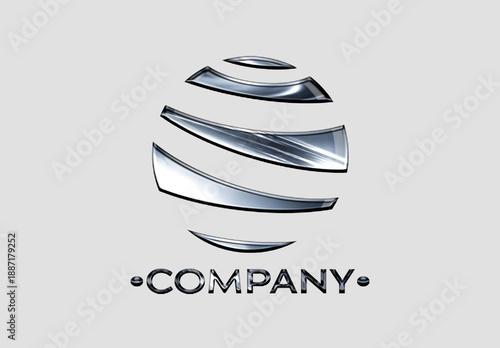 Chrome Metallic Logo Effect Mockup
