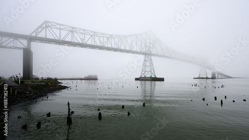 Photos Fog surrounds Astoria Megler Bridge in Pacific Northwest over the Columbia River