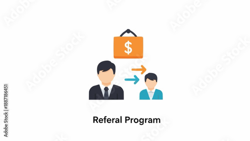 Business Referral Program Illustration with Briefcase.