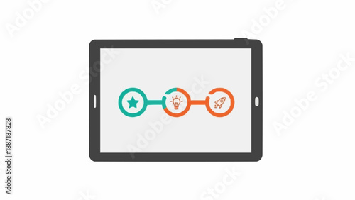 Wallpaper Mural Tablet Displaying Simple Infographic with Icons. Torontodigital.ca