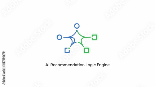 AI Recommendation Logic Engine Graphic Design.