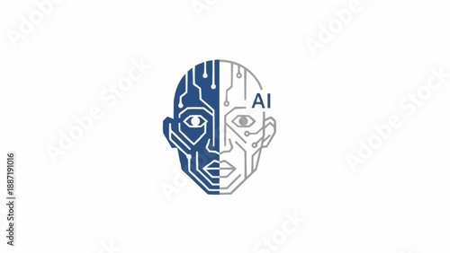 Artificial Intelligence Robot Face Design.