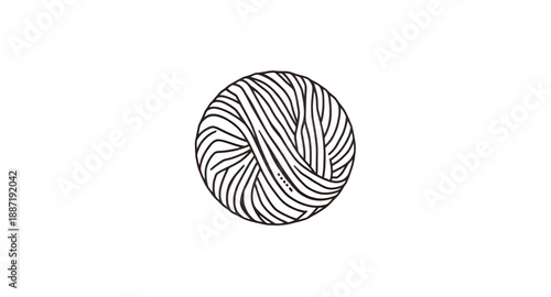 yarnicon, ballofyarn, wool, thread, string, fiber, knitting, crochet, craft, handmade, textile, sewing, needlework, hobby, diy, skein, material, outline, line, lineart, linear, stroke, icon, vector, i