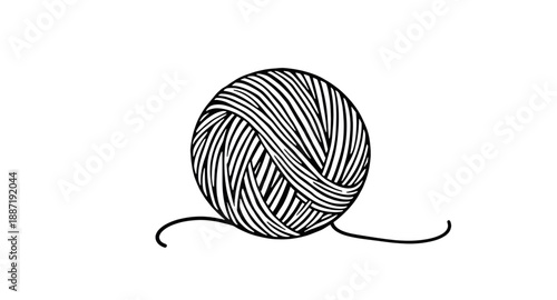 yarnicon, ballofyarn, wool, thread, string, fiber, knitting, crochet, craft, handmade, textile, sewing, needlework, hobby, diy, skein, material, outline, line, lineart, linear, stroke, icon, vector, i