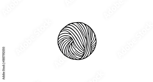 yarnicon, ballofyarn, wool, thread, string, fiber, knitting, crochet, craft, handmade, textile, sewing, needlework, hobby, diy, skein, material, outline, line, lineart, linear, stroke, icon, vector, i