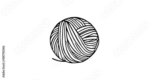 ballofyarn, yarn, wool, thread, string, fiber, knitting, crochet, handmade, craft, textile, sewing, needlework, hobby, diy, skein, material, outline, sketch, lineart, handdrawn, vector, illustration, 