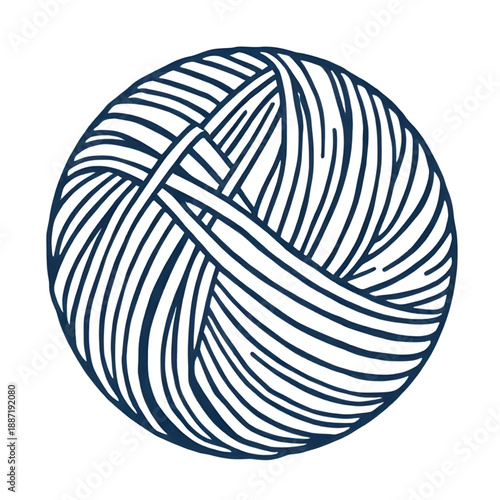 yarn, wool, thread, string, fiber, knitting, crochet, handmade, craft, textile, sewing, needlework, hobby, diy, material, skein, ball, outline, lineart, linear, stroke, icon, vector, illustration, sym