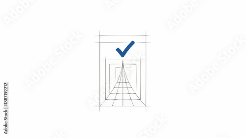 Blue Checkmark Icon Simple Design Element.