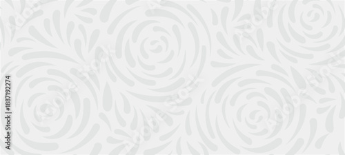 Wallpaper Mural Gray swirling floral pattern on white background Torontodigital.ca