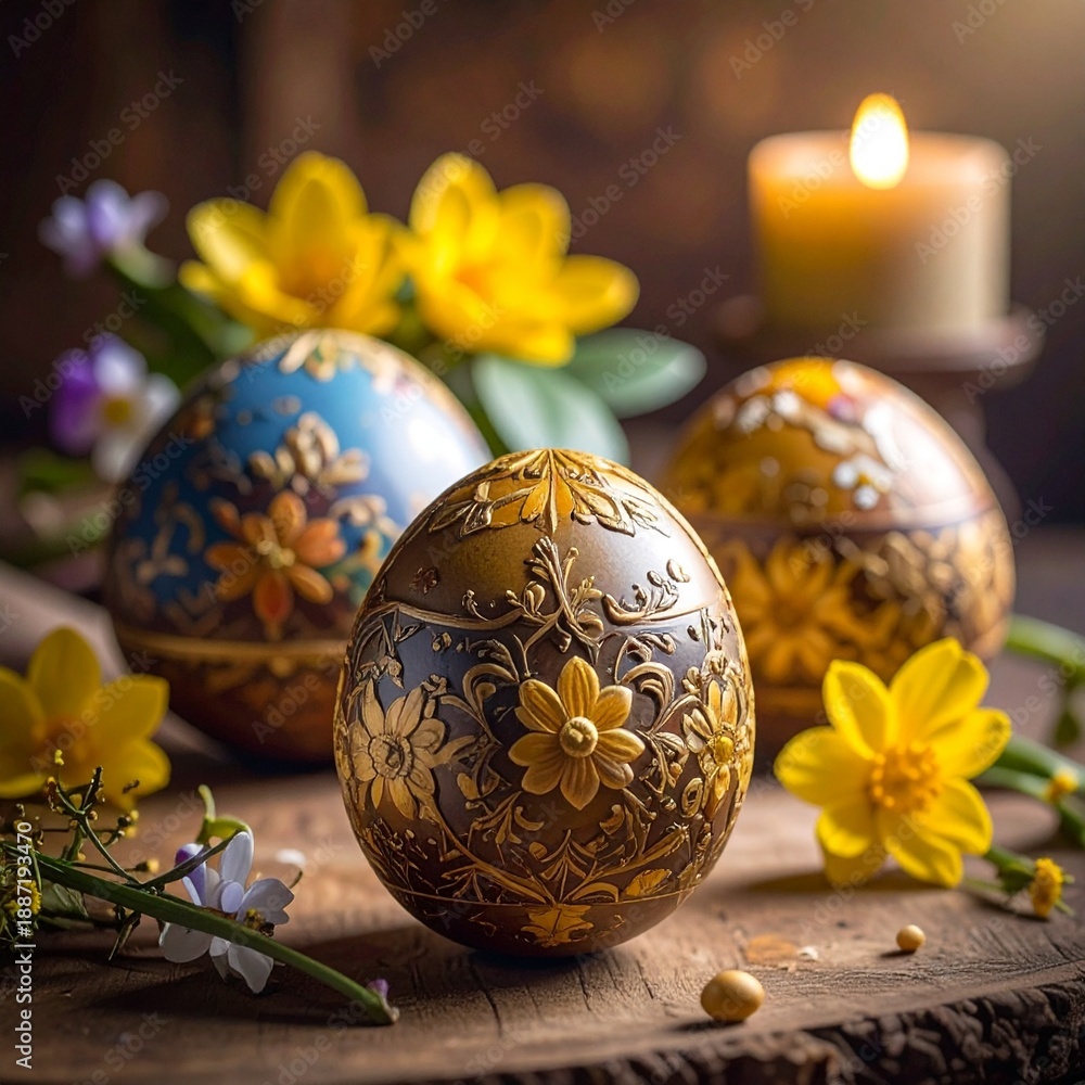 Fototapeta premium Eier mit Wachstechnik