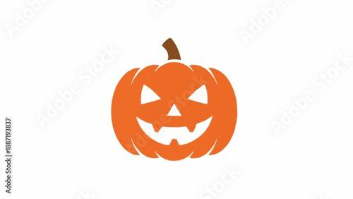 Spooky Halloween Pumpkin Jack O Lantern with Evil Grin.