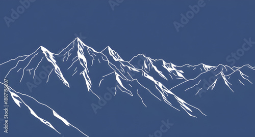 mountains, mountain, peaks, range, hills, landscape, nature, scenery, outdoor, travel, adventure, hiking, trekking, alpine, summit, ridge, valley, wilderness, panorama, outline, lineart, line, stroke,