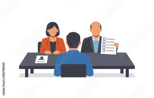 Job interview with diverse panel and candidate