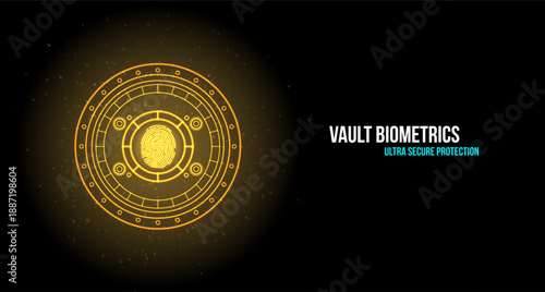 Vault Biometrics Ultra Secure Protection Golden Fingerprint Interface
