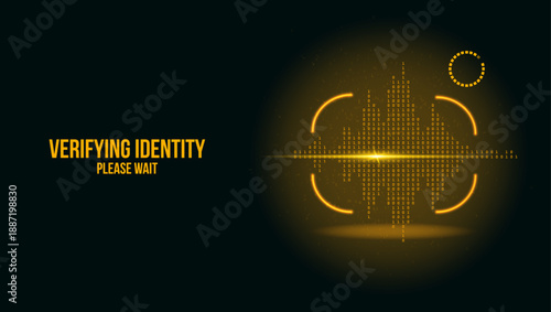 Futuristic Voice Recognition Biometric Interface Verifying Identity Loading HUD