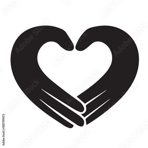 Vector illustration of hands forming a heart shape