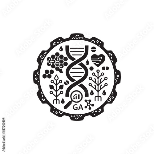 Genetic engineering logo vector illustration