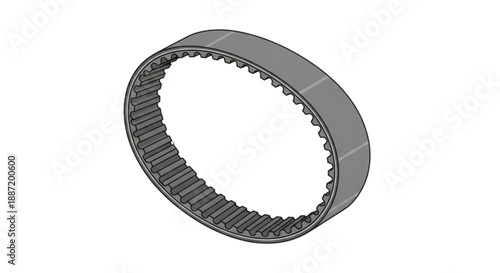 Timing belt isolated on white background, vector illustration of car engine part